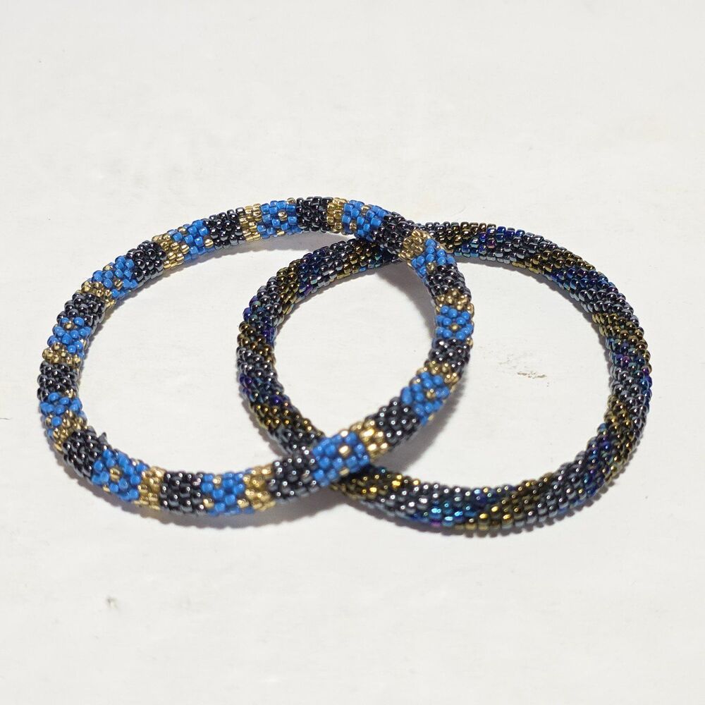 2 Sashka 8" Beaded Bracelets Handmade